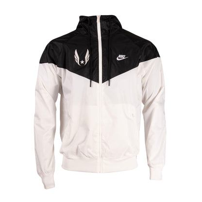 Black and white jacket with Nike logo on a white background