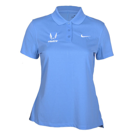 Light blue polo shirt with Nike logo on a white background