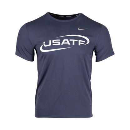 Navy blue t-shirt with USATF logo and Nike swoosh on a white background