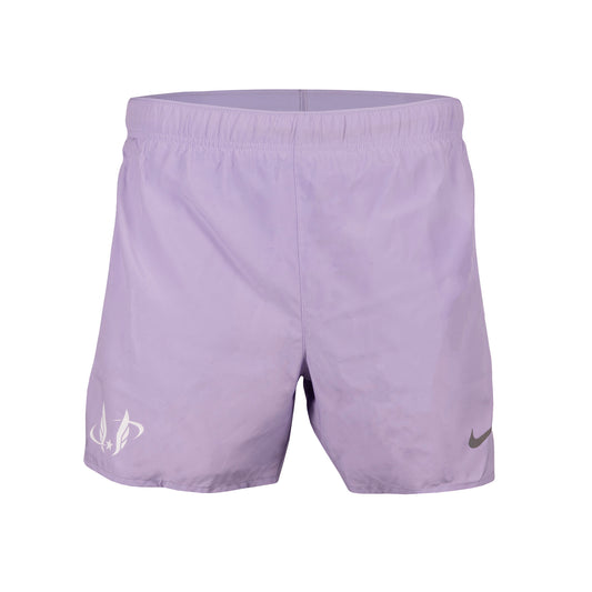 Light purple shorts with a Nike logo on left leg and USATF logo on right leg on a white background