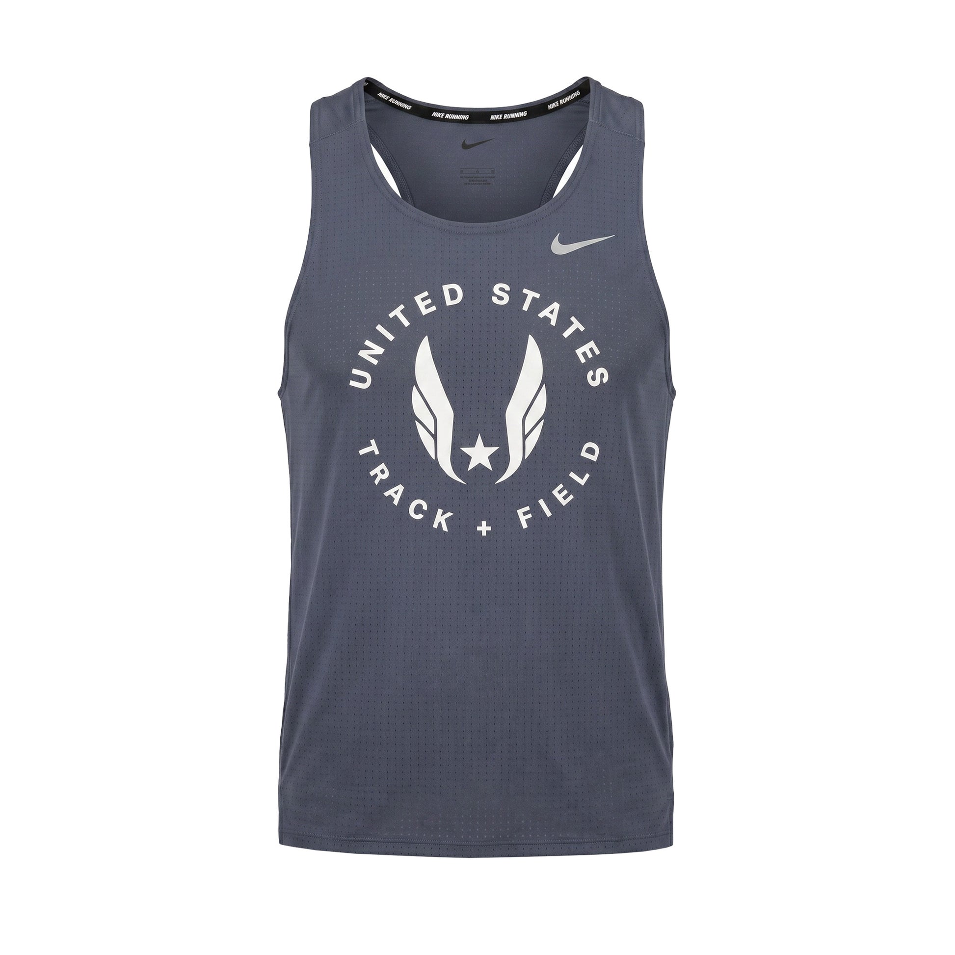 Gray tank top with Nike logo and 'United States Track & Field' text on a white background