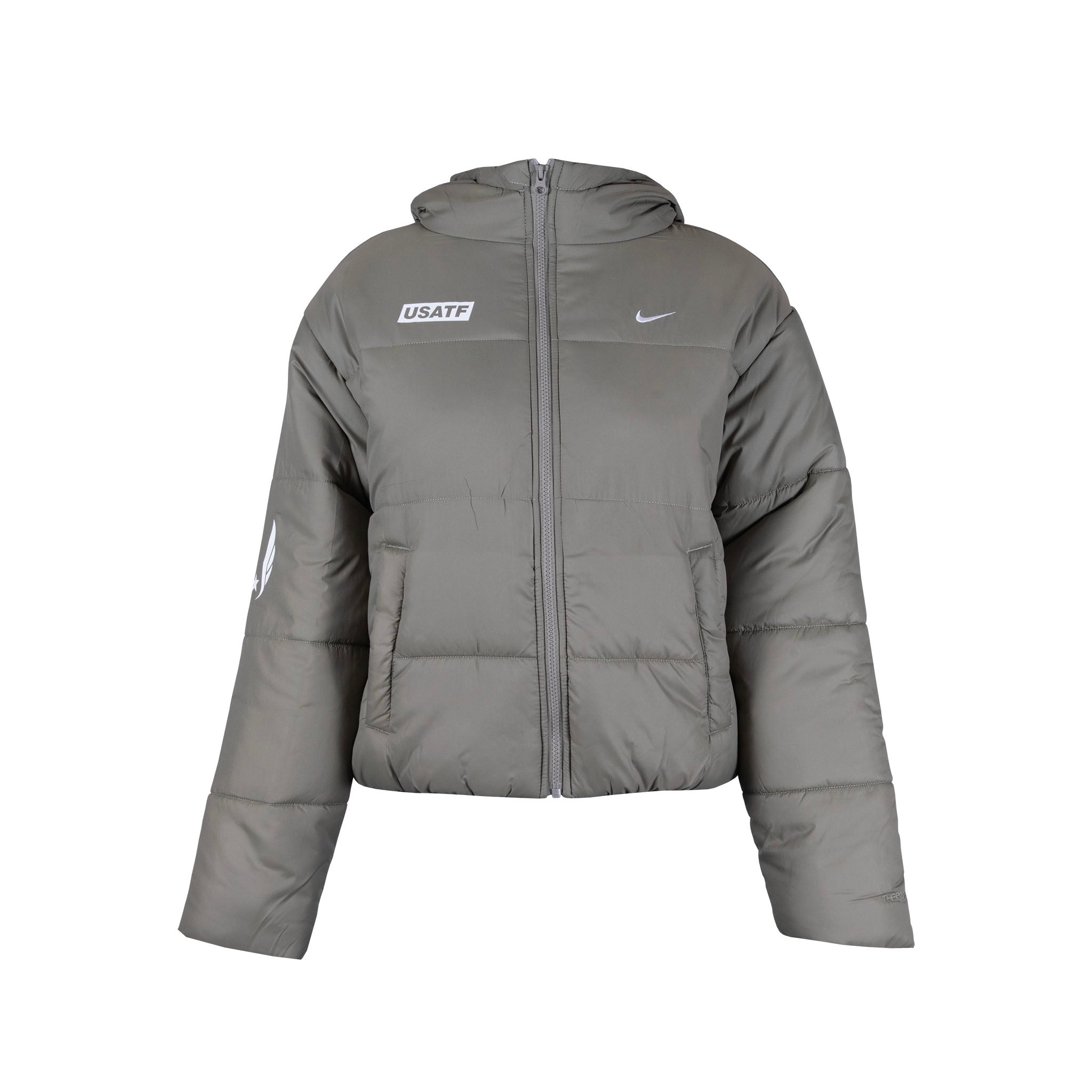 NIKE フードジャケット レディース M グレー Nike USATF Women's Puffer Hooded Jacket – Team USATF Store