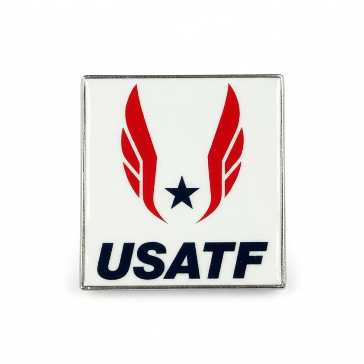 USATF logo with red wings and a black star on a white background