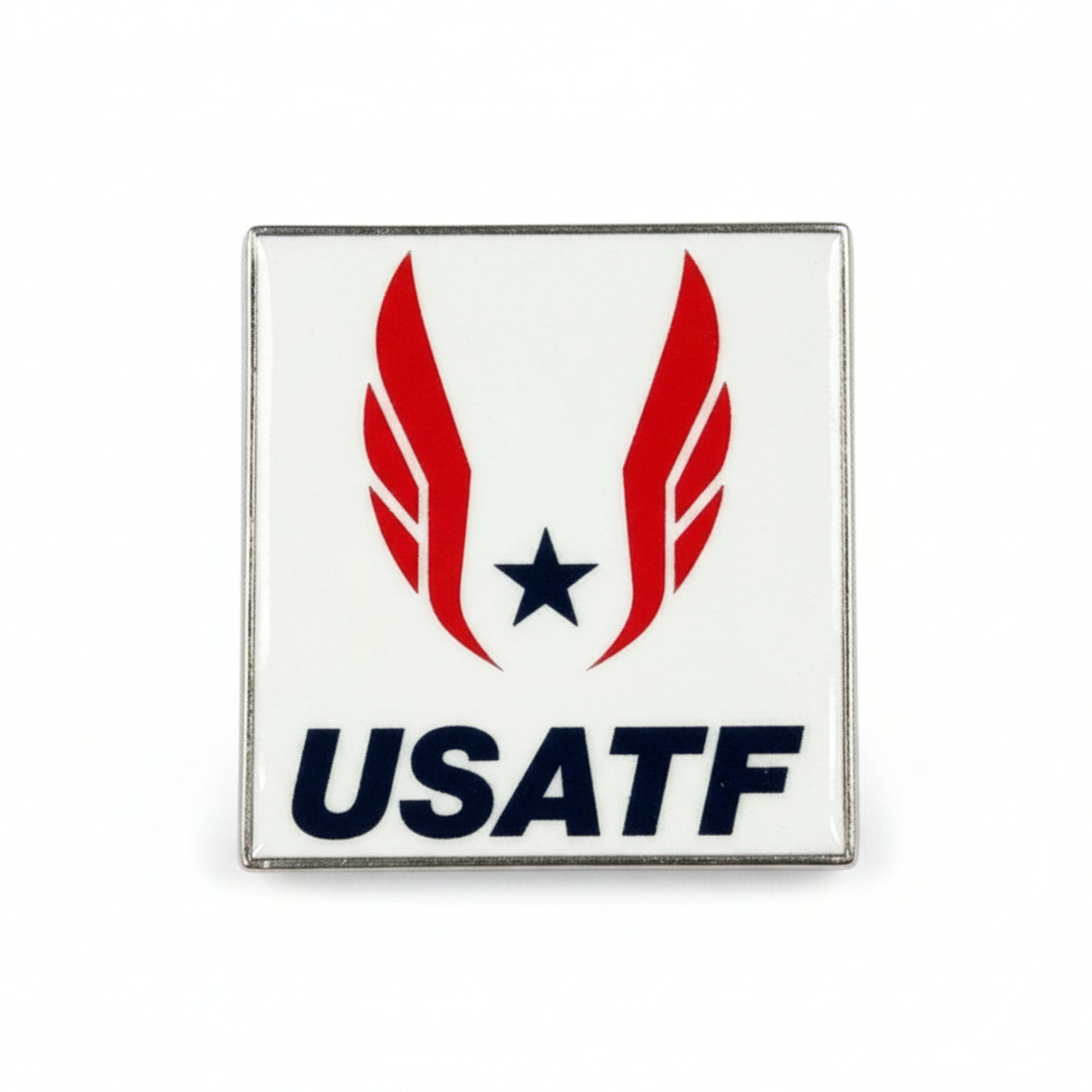 USATF logo with red wings and a black star on a white background