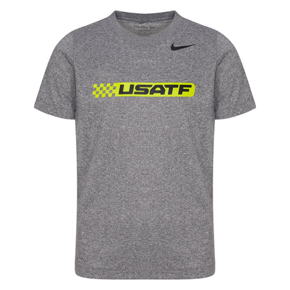 Gray t-shirt with USATF logo on a white background