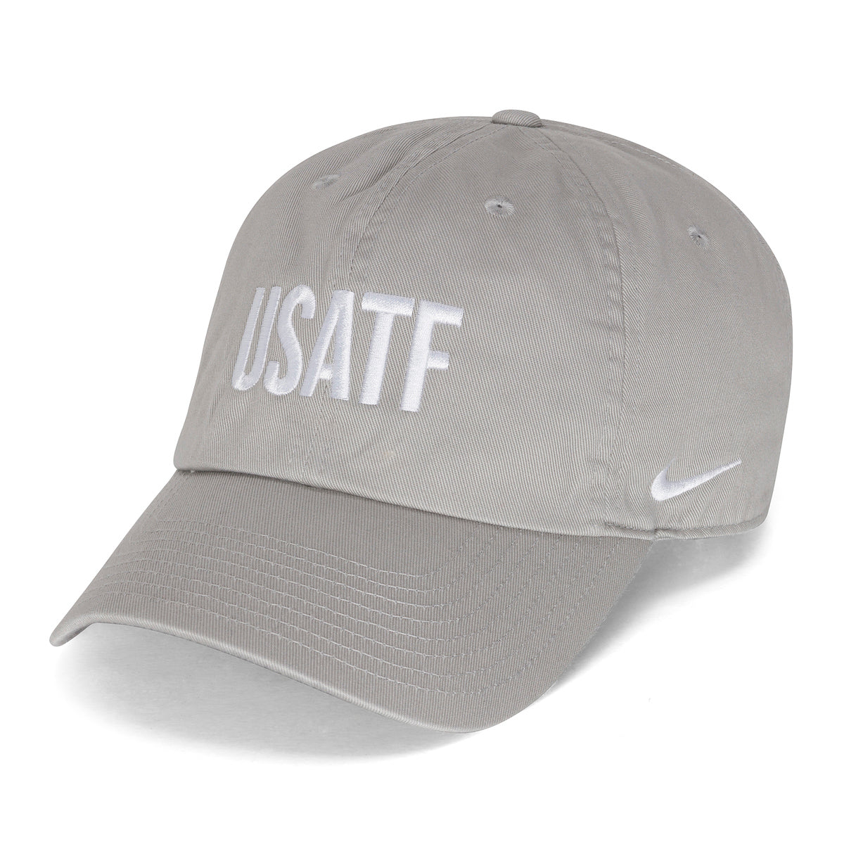Gray cap with 'USATF' text and Nike logo on a white background