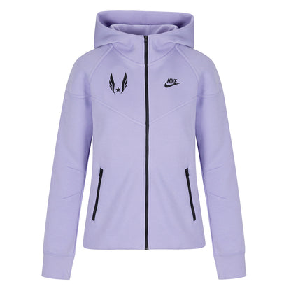 Purple hoodie with Nike logo on a white background