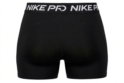 Black Nike Pro athletic compression shorts shown from the back, featuring a wide black waistband with 'NIKE PRO' printed in white.