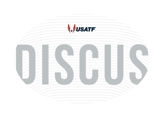 USATF White Oval Sticker - Discus